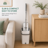2 in 1 Effortless Self Cleaning Flat Mop Bucket Set for Home Floor Cleaning with 6 Washable Pads